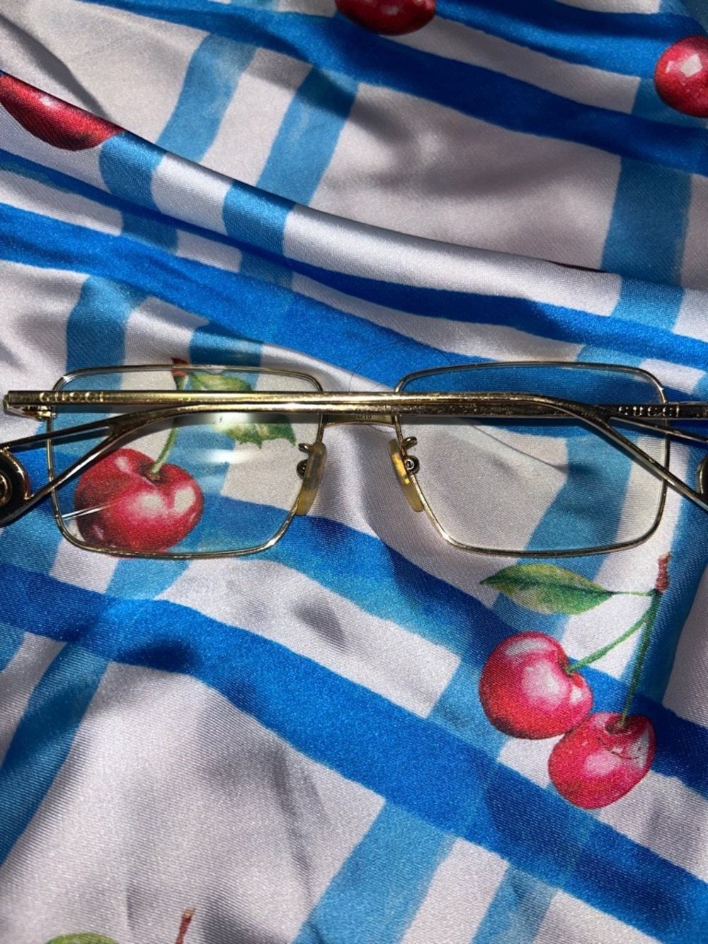Gucci Gold Rectangular Eyeglasses - Picture 3 of 5